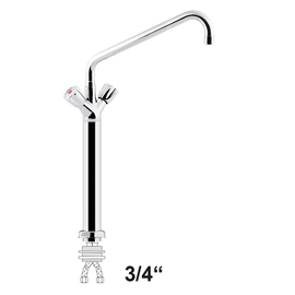 Säulen-Einlochbatterie 3/4" H 640 mm | Zweigriffmischer Ausladung 300 mm Produktbild