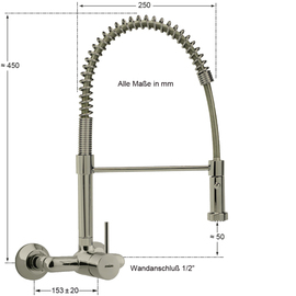 Geschirrbrause MASTER Edelstahl druckfest Produktbild 1 S