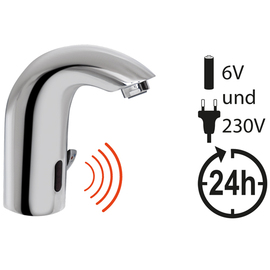 Sensor-Einlochbatterie 1/2" Ausladung 120 mm Auslaufhöhe 130 mm 24-h-Zwangsspülung Produktbild