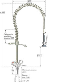 Geschirrspülbrause praktic 1/2" Einloch Zweigriffmischer Produktbild 1 S