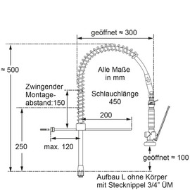 Handspülbrause praktic 1/2" Einloch Hebelmischer Produktbild 1 S