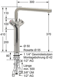 Säulenbatterie optimu 1/2" A 300 mm Produktbild 1 S