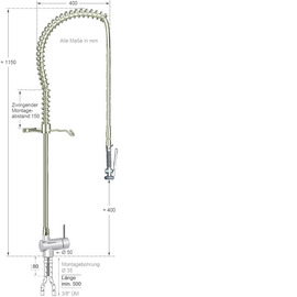 Vorspülbrause ecotop 1/2" Hebelmischer | grau Produktbild 1 S