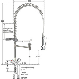 Geschirrspülbrause ecotop 1/2" Zweigriffmischer | grau Produktbild 1 S