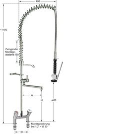 Vorspülbrause ecotop Zweiloch Pentachrom-Metallgriff Produktbild 1 S