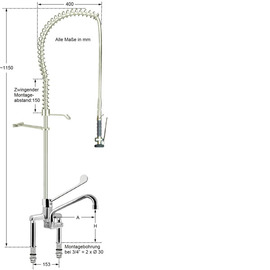 Vorspülbrause maxum 3/4" Hebelmischer mit Auslauf Produktbild 1 S