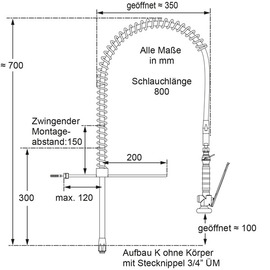 Geschirrwaschbrause maxum 1/2" Hebelmischer auf Säule Produktbild 2 S