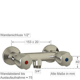Schlaucharmatur CLASSIC 1/2" Edelstahl Ventilabgang 3/4" Produktbild 1 S