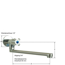 Wandventil clasix 1/2" gerader Auslauf A 250 mm Produktbild 1 S