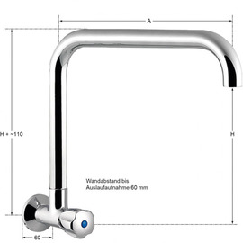 Wandventil profi 3/4" mit C-Auslauf gerade | Ausladung 300 mm Produktbild 1 S
