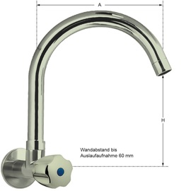 Wandventil clarix 1/2" C-Auslauf A 190 mm Produktbild 1 S