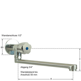 Wandventil clarix 1/2" gerader Auslauf A 250 mm Produktbild 1 S