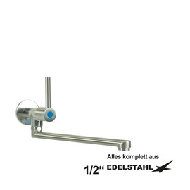 Wandventil clamix 1/2" Hebelmischer Hebel rund lang Schwenkauslauf unten A 250 mm Produktbild