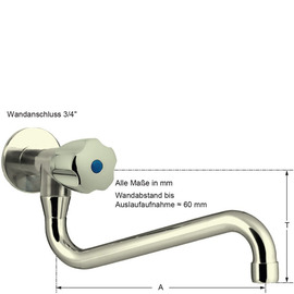 Wandventil clarix S-Auslauf unten A 300 mm Produktbild