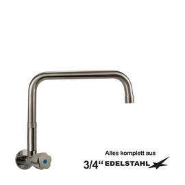 Wandventil clarix erhöhter C-Auslauf gerade Sechskantgriff A 300 mm Produktbild