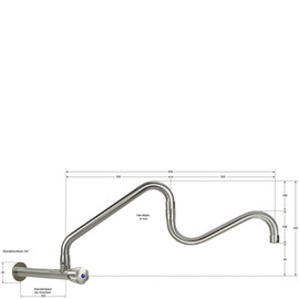 Wandventil clarix Wandverlängerung L 210 mm Gelenk-Schwenkauslauf A 300 - 600 mm Produktbild 1 S