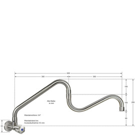 Wandventil clarix Gelenk-Schwenkauslauf A 300 - 600 mm Produktbild 1 S