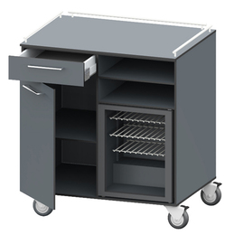 Outdoor-Servicestation mit Kühlschrank 42 ltr | Flügeltür | 1 Schublade Produktbild