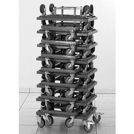 Rollerstapler mit 15 Kunststoffrollern rot | passend für 15 Roller 600 x 400 mm | 550 mm x 390 mm H 1300 mm Produktbild