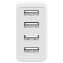 USB-Ladegerät 3A (30W) weiss mit 4-fach USB 2.0 Anschluss 5V DC Produktbild 1 S