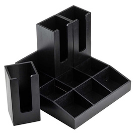 Kaffeestation | Organizer Bambus schwarz | 9 Fächer Produktbild