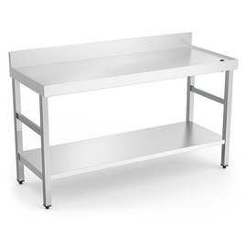 Arbeitstisch mit Grundboden | Aufkantung | Rand | Abflussöffnung | 1000 mm x 600 mm H 850 mm Produktbild