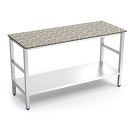 Edelstahltisch Edelstahl mit Granit-Arbeitsplatte | Grundboden | 1000 mm x 600 mm H 870 mm Produktbild