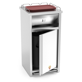 Abfallcontainer mit Tablettablage | Fußpedal | 625 mm x 600 mm H 1255 mm Produktbild 1 S