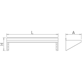 Wandbord aus Edelstahl mit Konsolen kompakt 1000 x 500 x 245 mm Produktbild 2 S