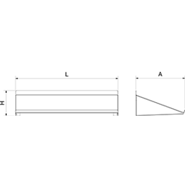 Geneigtes Wandbord aus Edelstahl 1020x488x248 mm Produktbild 2 S
