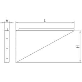 Konsole nach unten für Wandboard 465 x 20 x 200 mm, links Produktbild 2 S