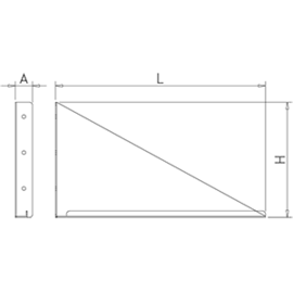 Wandhalterung oben 265x20x200 mm, links Produktbild 2 S