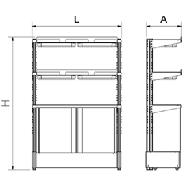 Anschrauben der klappbaren Seitenträger an Wandregal aus Polyethylen Produktbild 2 S