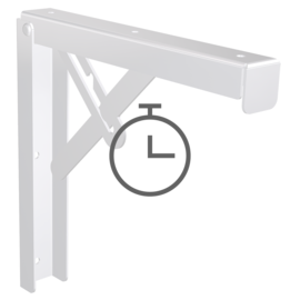 Anschrauben der klappbaren Seitenträger an Wandregal aus Polyethylen Produktbild