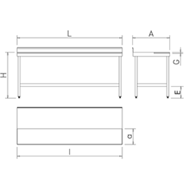 Vorbereitungstisch mit Aufkantung | Arbeitsplatte aus PE rot | 1000 x 600 x H 850 mm Produktbild 2 S