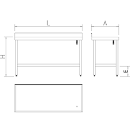 Arbeitstisch | Aufkantung | Rand | Abflussöffnung | 1000 mm x 600 mm H 850 mm Produktbild 2 S