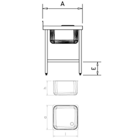 Vorspültisch mit Abfallschacht Becken rechts | 2000 mm x 700 mm H 850 mm Produktbild 2 S