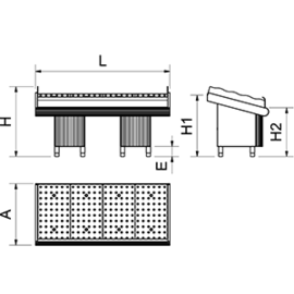 Fischtheke aus Edelstahl 1950 x 950 x H 1045 mm Produktbild 2 S
