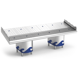 Fischtheke aus Edelstahl 960 x 500 x H 572 mm Produktbild