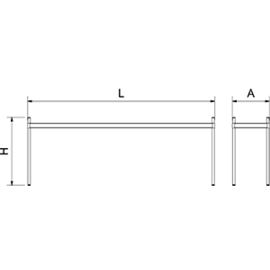 Aufsatzbord für Servicestation aus Edelstahl, 991 x 391 xH 677 mm Produktbild 2 S