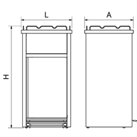 Abfallcontainer mit Tablettablage | Fußpedal | 540 mm x 410 mm H 1016 mm Produktbild 2 S