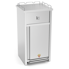 Abfallcontainer mit Tablettablage | Fußpedal | 540 mm x 410 mm H 1016 mm Produktbild