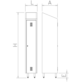 Spind, Garderobenschrank aus Edelstahl mit 1 Abteil Produktbild 2 S