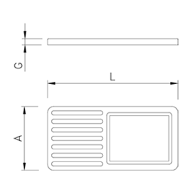 Brotschneidebrett Kunststoff weiß 430 mm x 210 mm x 20 mm Produktbild 2 S