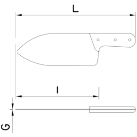 Rinderhäutemesser | Klingenlänge 21 cm L 28,5 cm Produktbild 2 S
