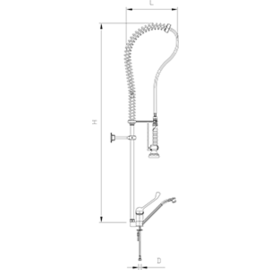 Spülbrause Monoblock-Serie 450 x 1250 mm, 3/8" Produktbild 2 S