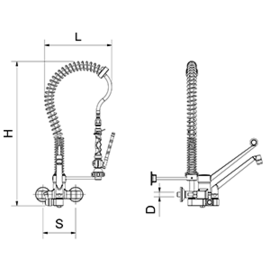 Geschirrspülbrause | Wandarmatur 1/2" | extra niedrig Produktbild 2 S