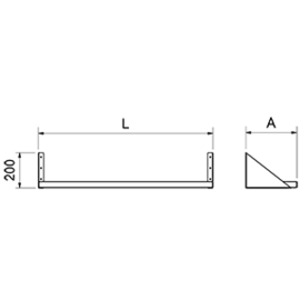 Wandregal aus Edelstahl mit gedrehten Zwickeln 800 x 400 mm Produktbild 2 S