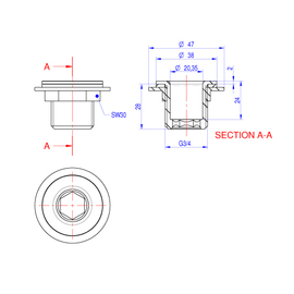 Ablaufstutzen 3/4" für Spülen Produktbild 1 S