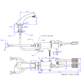 Armatur mit Fußpedal Ausladung 110 mm Produktbild 1 S